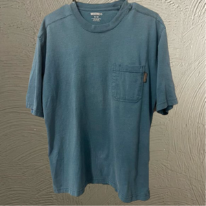 Wolverine Mens Casual T Shirt Short Sleeve Plain Blue Medium